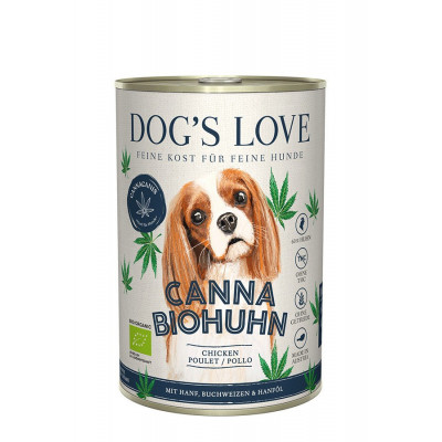 Dogs Love BIO puszka - kurczak z KONOPIAMI