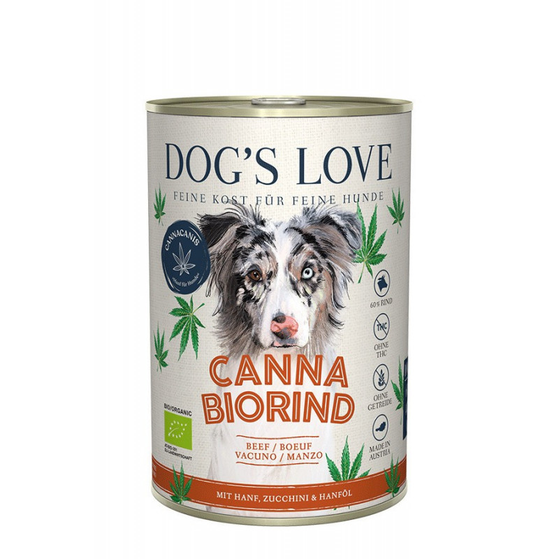 Dogs Love BIO puszka - wołowina z KONOPIAMI