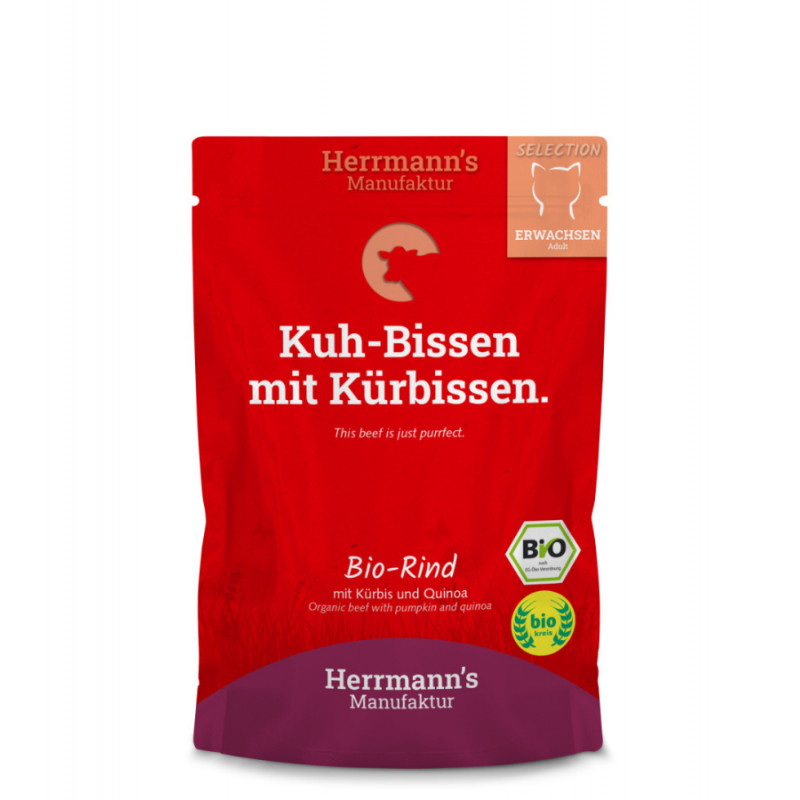 Herrmanns selection cat saszetka - BIO wołowina z dynią