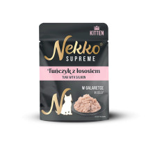Nekko saszetka TUŃCZYK z łososiem w galarecie dla kociąt