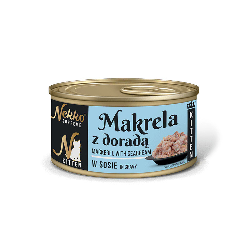 Nekko puszka MAKRELA z doradą w sosie dla kociąt