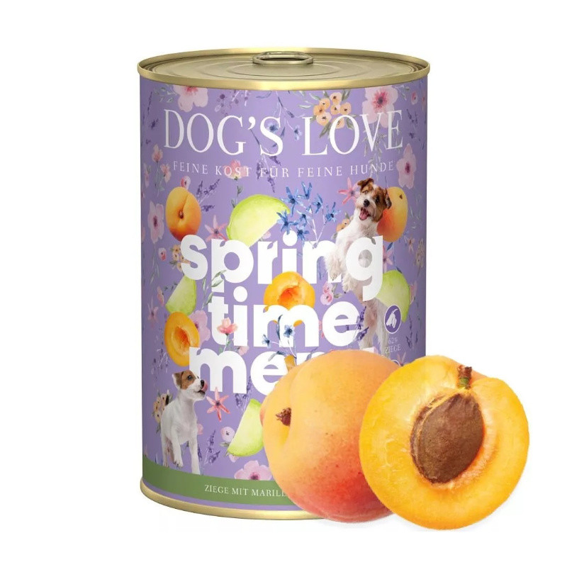Dogs Love puszka - mięso KOZIE z morelami WIOSENNA EDYCJA