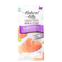 Natural Kitty FUNKCYJNY kremowy przysmak puree z ŁOSOSIA - skóra i sierść